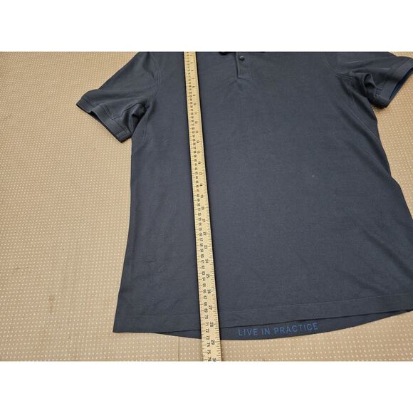 Lululemon Polo Shirt Men Size Medium Gray Performance Button - Picture 7 of 11